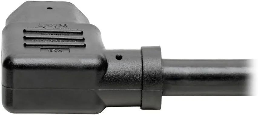 Tripp Lite 8ft Heavy Duty Power Extension Cord Cable 15A 14 AWG 5-15P to Right-Angle C15 Black 8' (P019-008-C15RA)
