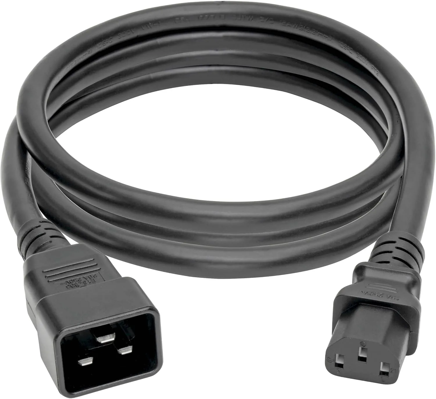 Tripp Lite Heavy Duty Power Cable, C20 to C13 Extension Cord, 14 AWG, 15A 100-250V Computer Cable, 7ft, Black (P032-007)