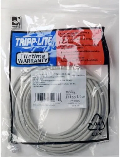 Tripp Lite Cat5e 350MHz Snagless Molded Patch Cable (RJ45 M/M) - Gray, 12 ft (N001-012-GY)