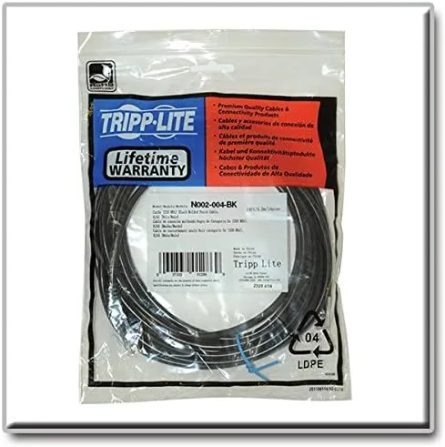 Eaton Tripp Lite Cat5e 350MHz Molded Patch Cable (RJ45 M/M) - Black, 4-ft.(N002-004-BK)