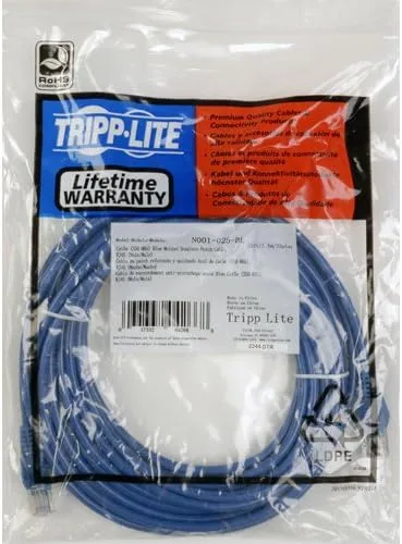 Tripp Lite Cat5e 350MHz Snagless Molded Patch Cable (RJ45 M/M) - Blue, 4-ft. (N001-004-BL)