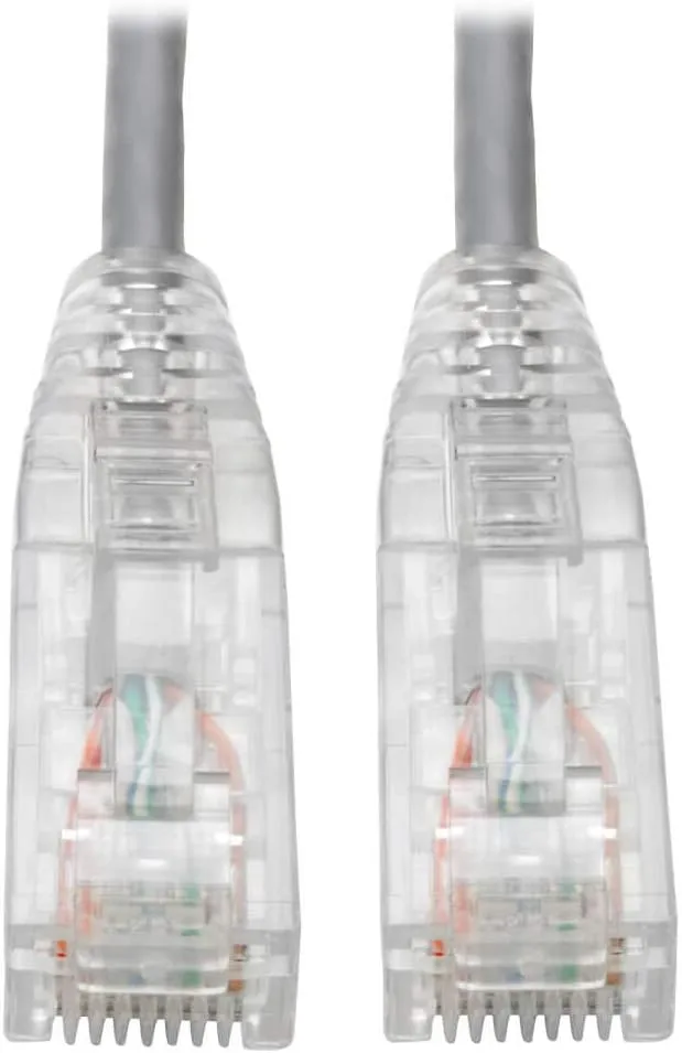 Tripp Lite Cat6 Gigabit Patch Cable Snagless UTP RJ45 Molded Slim, 6', Gray (N201-S06-GY)