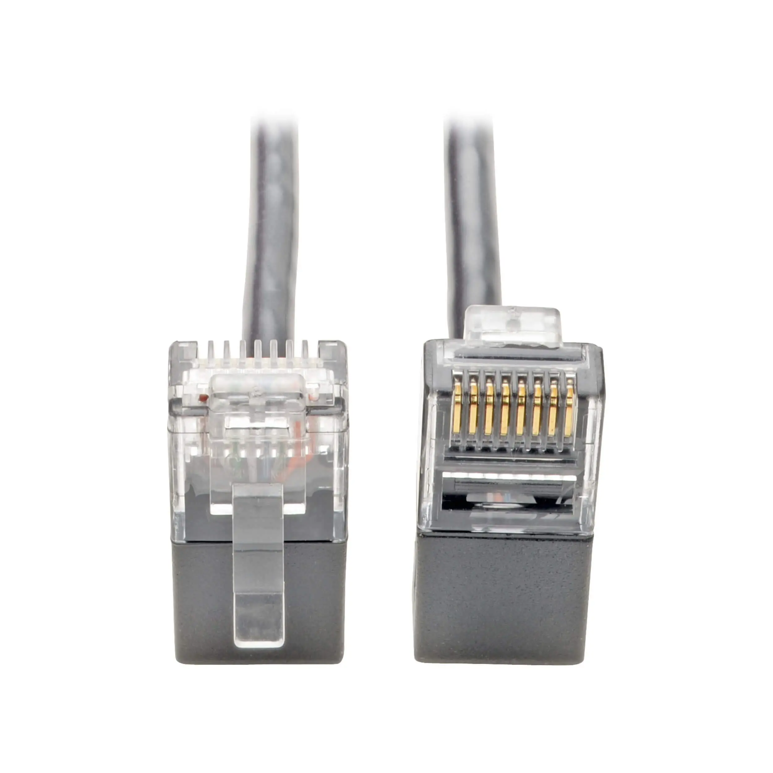 TRIPP LITE Cat6 Gigabit Patch Cable Snagless Right-Angle Utp Slim, 1', Gray (N201-SR1-GY)