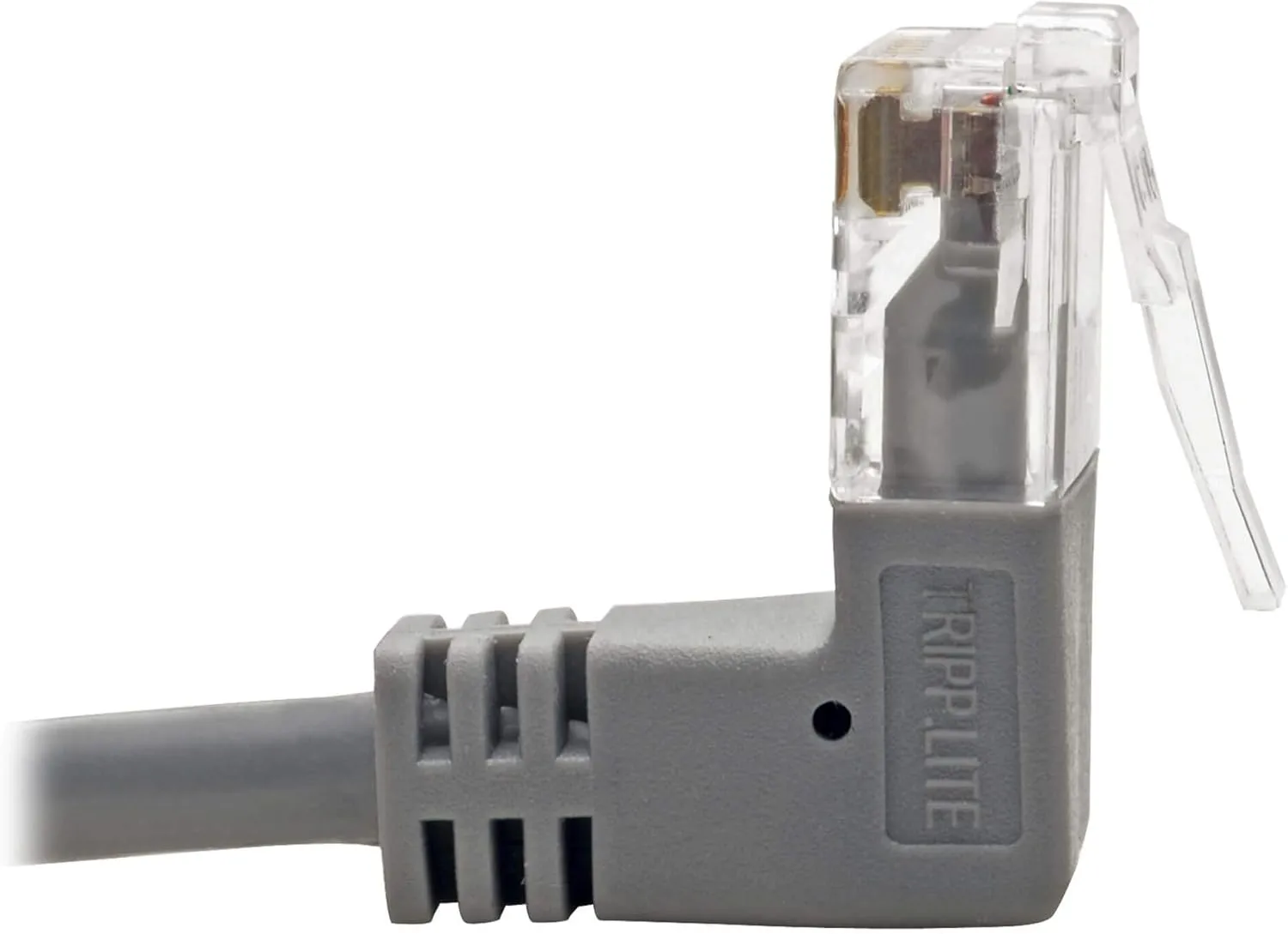 TRIPP LITE Cat6 Gigabit Patch Cable Snagless Right-Angle Utp Slim, 1', Gray (N201-SR1-GY)