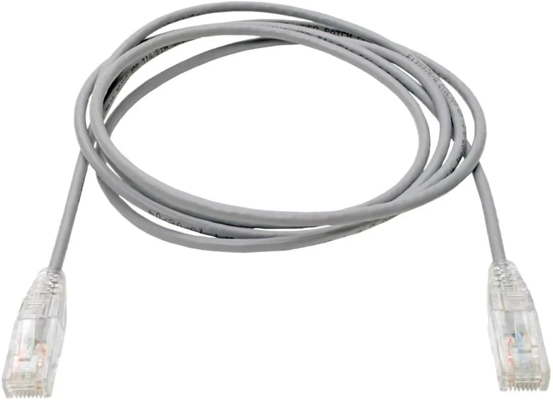 Tripp Lite Cat6 Gigabit Patch Cable Snagless UTP RJ45 Molded Slim, 6', Gray (N201-S06-GY)