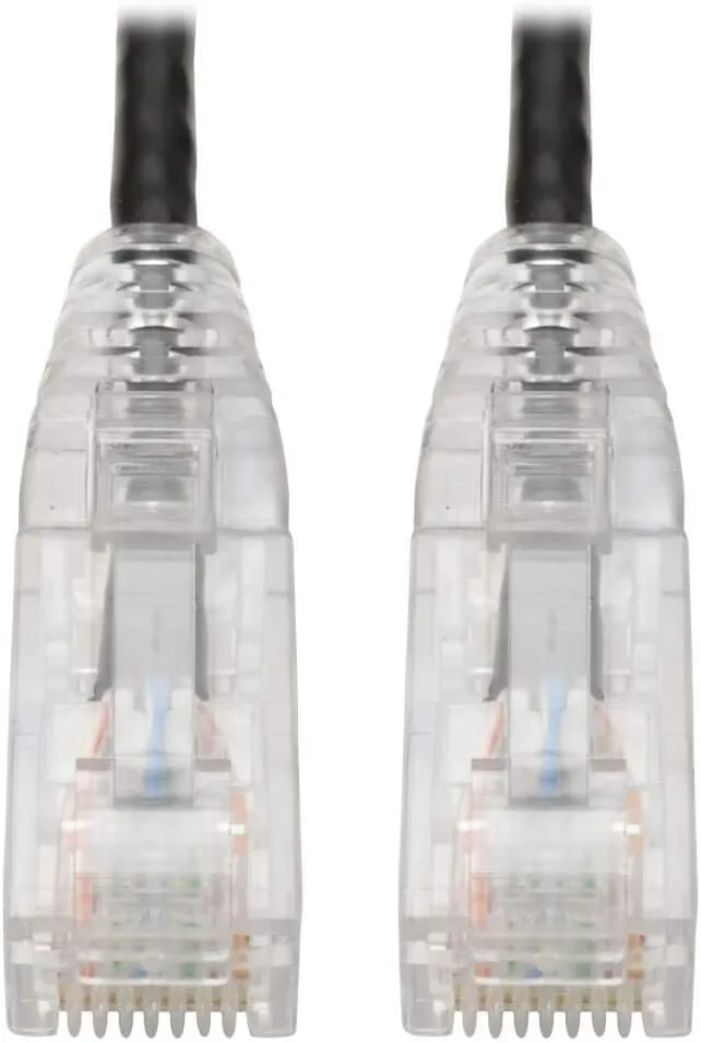 Tripp Lite Cat6 Gigabit Patch Cable Snagless Utp RJ45 Molded Slim, 2', Black (N201-S02-BK)