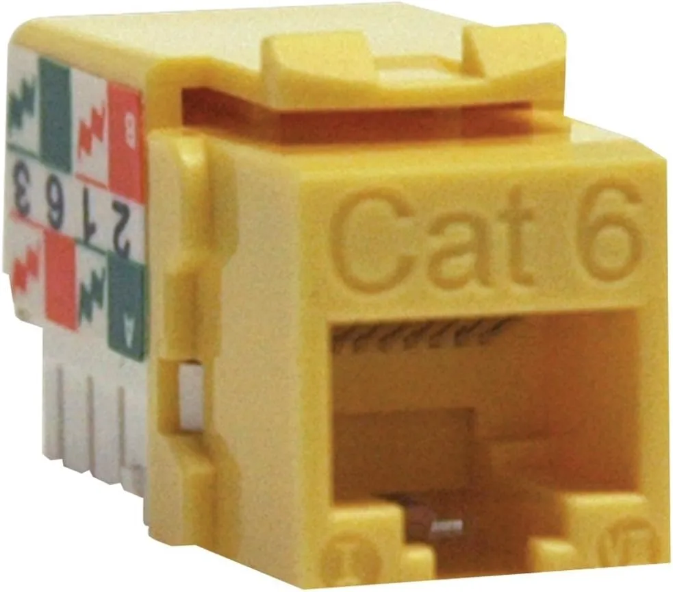 Eaton Tripp Lite Series Cat6/Cat5e 110 Style Punch Down Keystone Jack - Yellow, TAA - 1 x RJ45 Female - Yellow