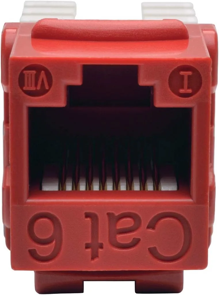 TRIPP LITE Cat6/Cat5e 110 Style Punch Down Keystone Jack RED TAA GSA (N238-001-RD)
