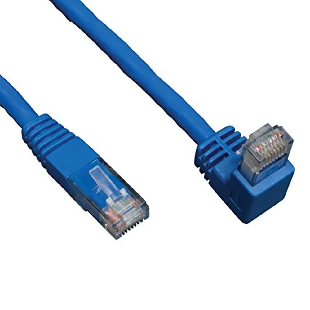 Tripp Lite Cat6 Gigabit Molded Patch Cable (RJ45 Right Angle Down M to RJ45 M) Blue, 5-ft. (N204-005-BL-DN)