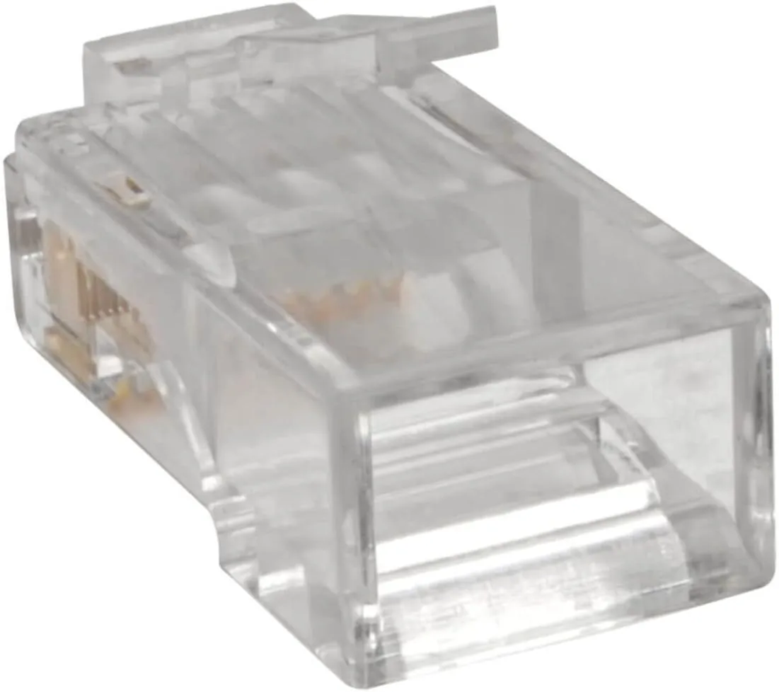 TRIPP LITE 100 Pack Cat6 RJ45 Modular Connector Plug Solid/Stranded RND (N230-100)