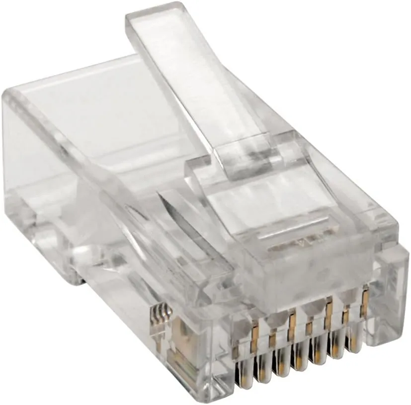 Tripp Lite Cat6 RJ45 Modular Plug for Round Stranded UTP Conductor 4-Pair, 100 Pack