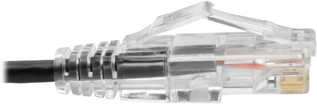 Tripp Lite Cat6 Gigabit Patch Cable Snagless Utp RJ45 Molded Slim, 2', Black (N201-S02-BK)