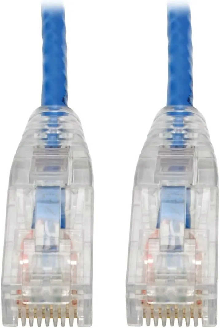 Tripp Lite Cat6 UTP Patch Cable (RJ45), M/M, Cat6 Ethernet Cable, Gigabit (1 Gbps), Molded, Slim, Blue, 8 in. (N201-S8N-BL)