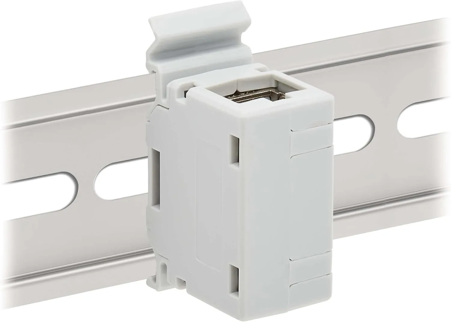 Tripp Lite DIN-Rail Cat6a RJ45 Shielded in-Line Mountable Snap-in Coupler & PoE++, EMI/RFI Shielding, Backwards Compatible
