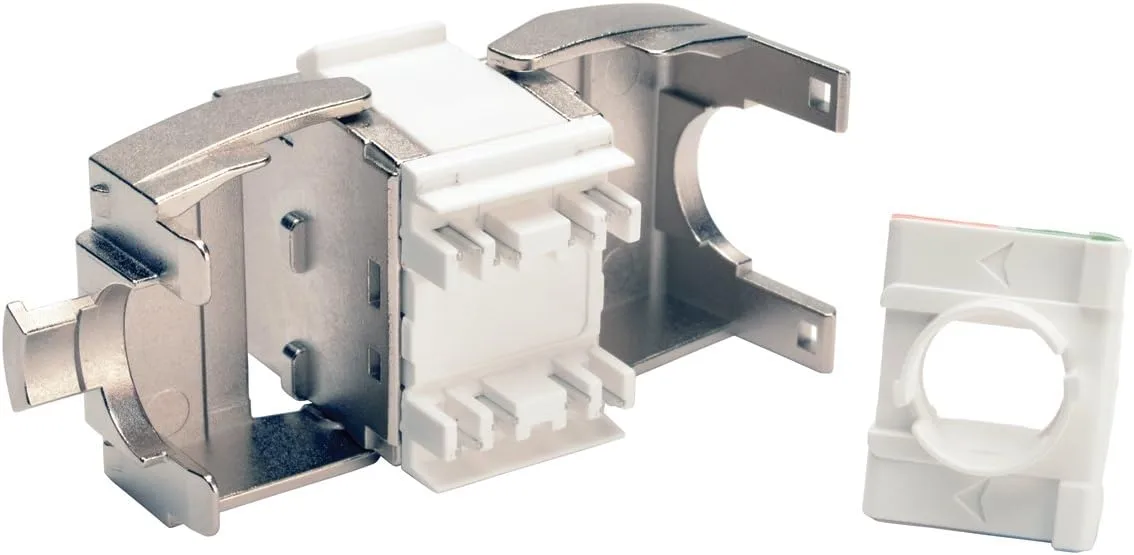 TRIPP LITE Cat6a Toolless Shielded Keystone Jack Wall Plates Patch Panels (N238-001-SH-TFA)