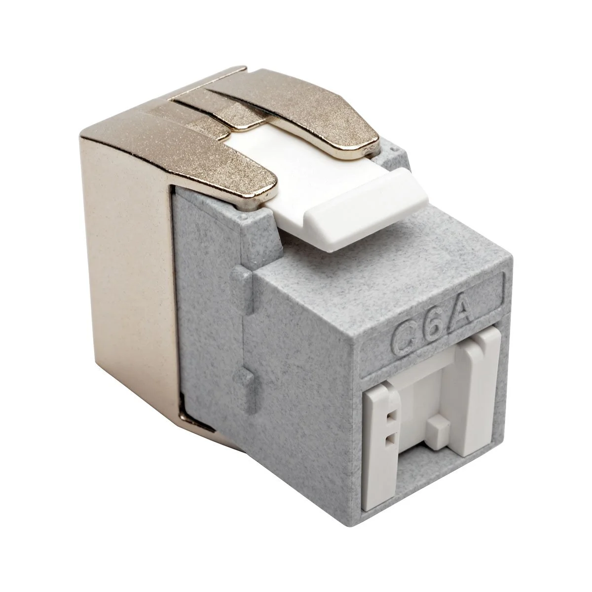TRIPP LITE Cat6a Toolless Keystone Jack Wall Plates Patch Panels Mount Boxes (N238-001-GY-TFA)