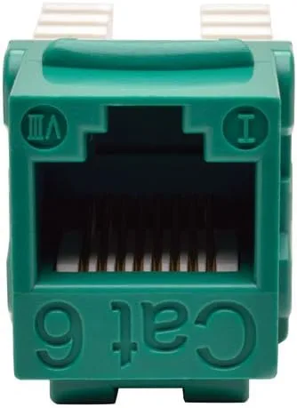 TRIPP LITE Cat6/Cat5e 110 Style Punch Down Keystone Jack Green TAA GSA (N238-001-GN)