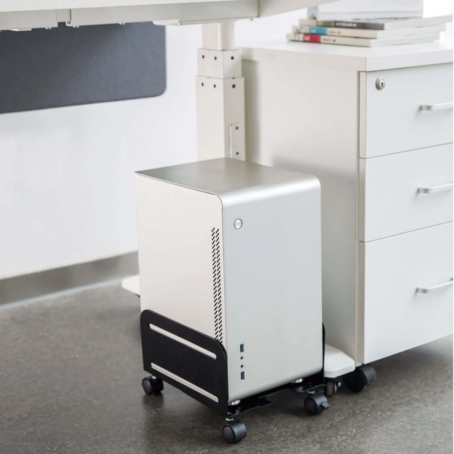 Tripp Lite Mobile CPU Caddy for Computer Towers -Adjustable, Locking Casters, Black - 22.05 lb Capacity - DCPU2
