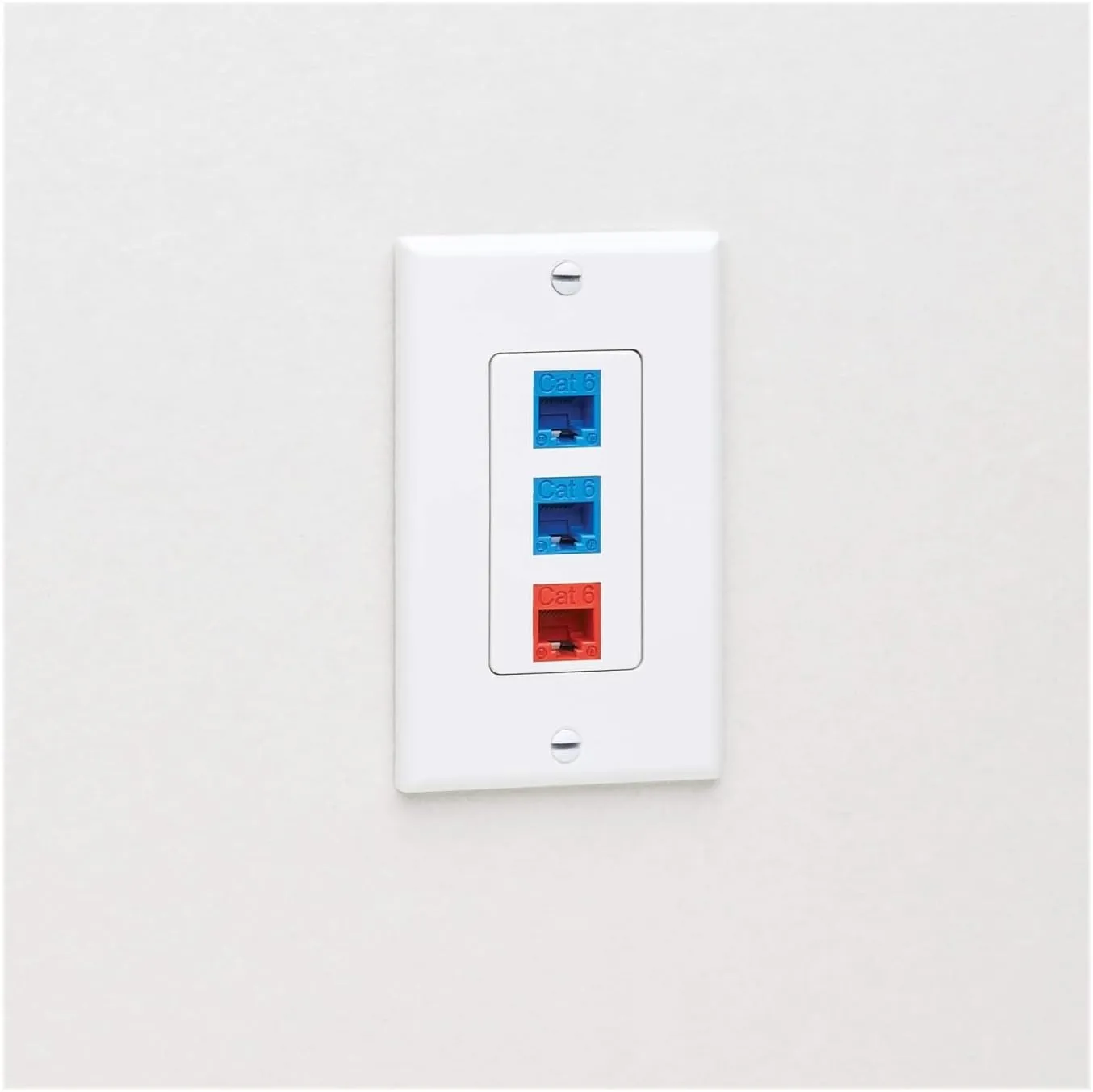 Tripp Lite Decora-Style Wall Plates & Center Inserts, Vertical, White, Polycarbonate