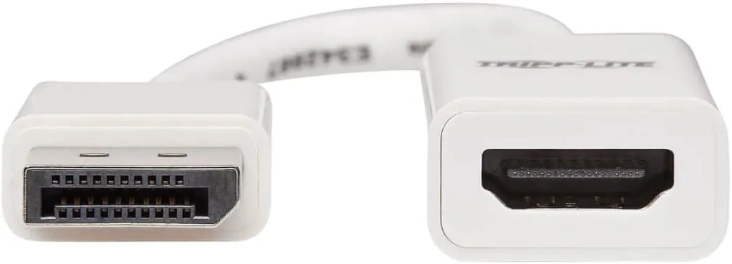 DisplayPort to HDMI Active Adapter 4K M/F White DP to HDMI 6in