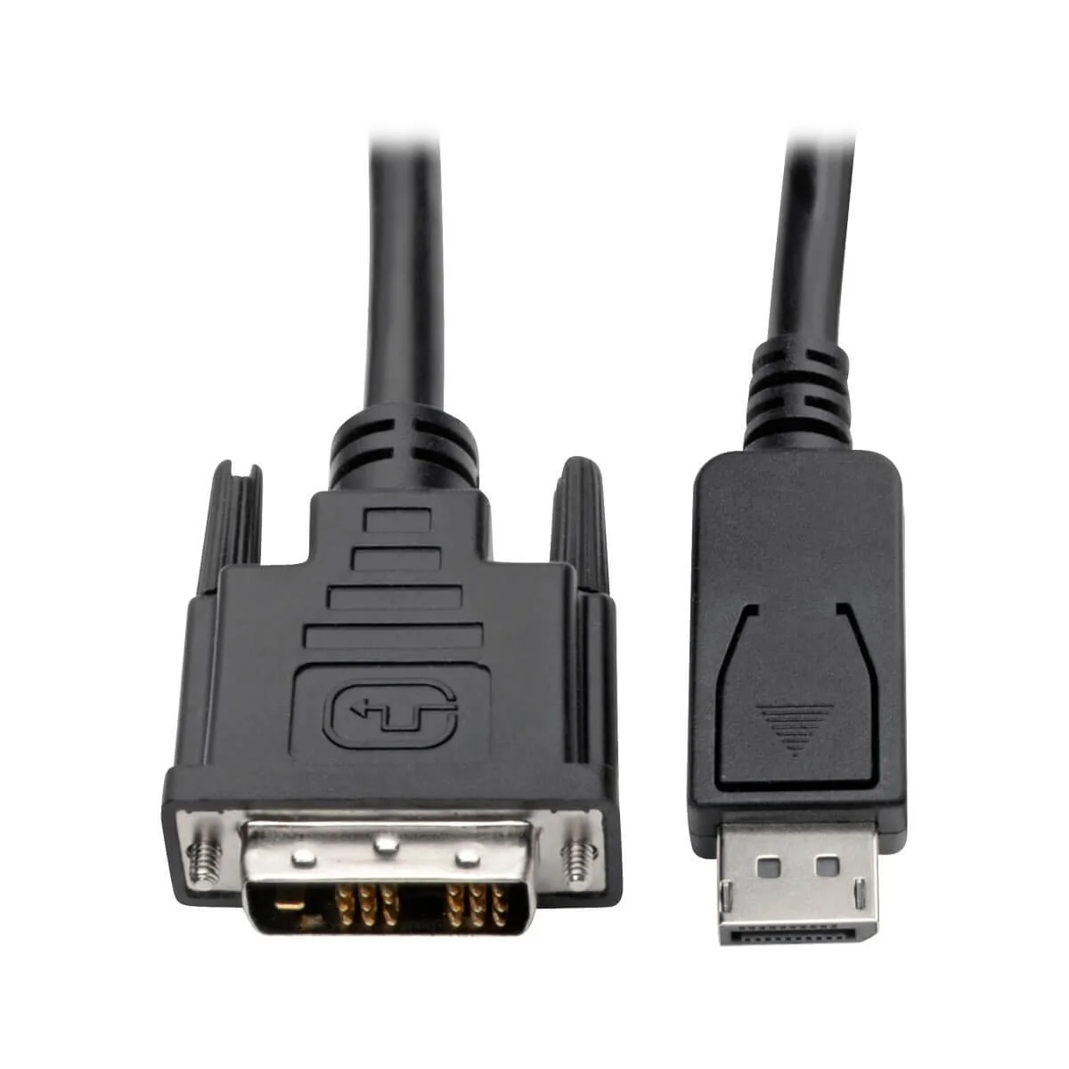 Tripp Lite DisplayPort to DVI-D Adapter Converter Cable DP with Latches, M/M 1080p @ 60Hz 3ft 3' (P581-003), black