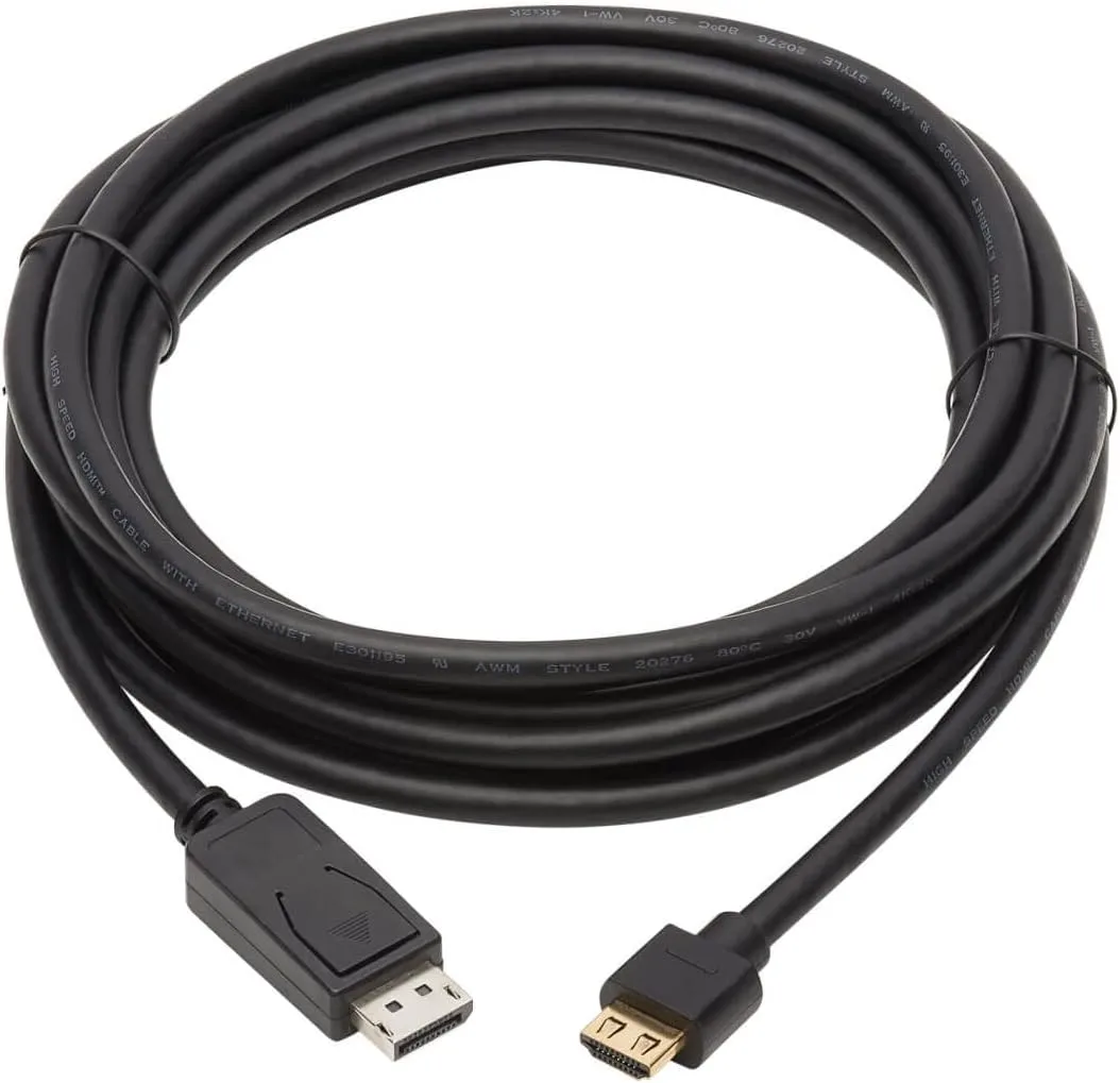 Eaton Tripp Lite Series DisplayPort 1.2 to HDMI Active Adapter Cable (M/M), 4K 60 Hz, HDR, Secure-Grip Plugs, Black
