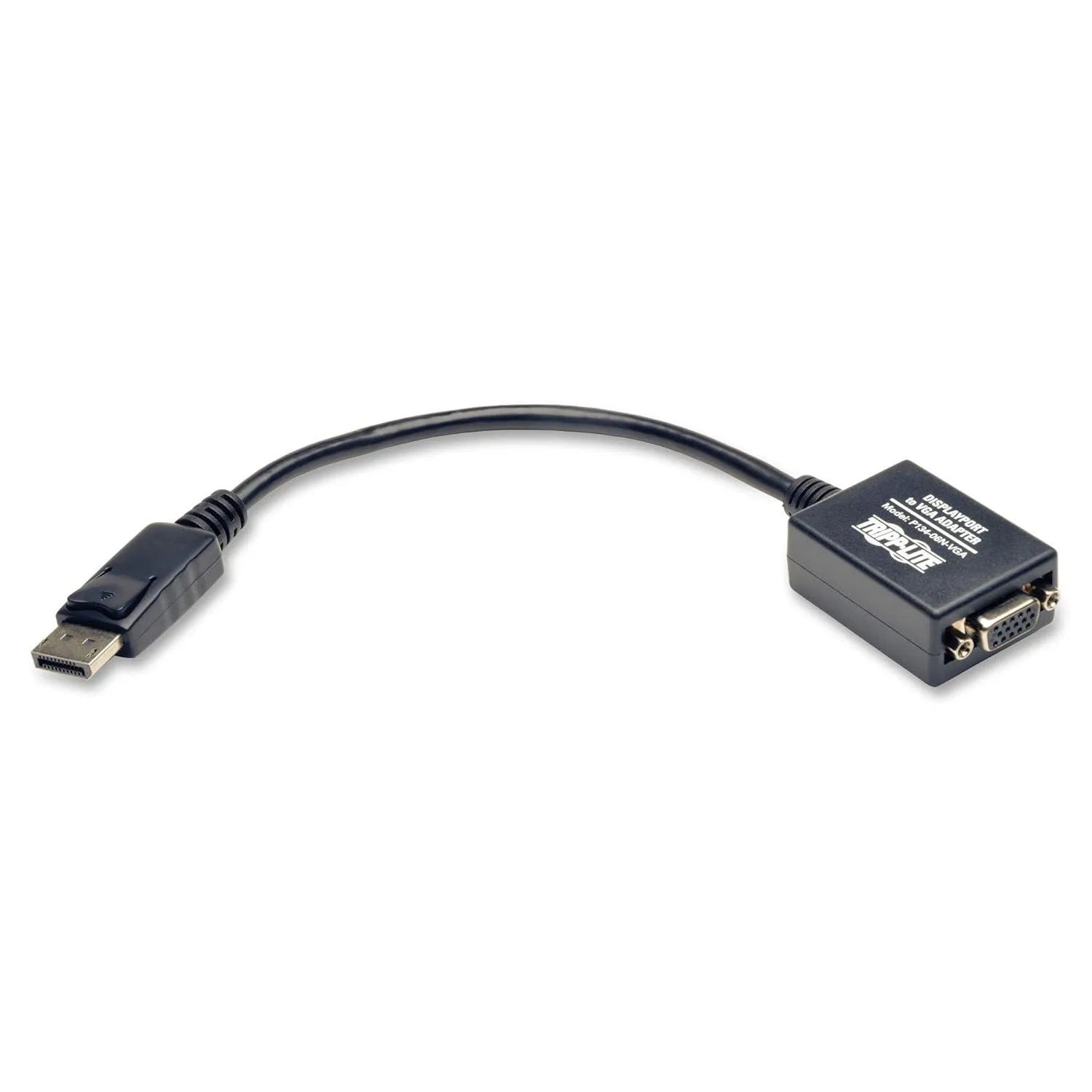 Tripp Lite DisplayPort to VGA Video Adapter, DP to VGA Video Converter, Active Display Adapter (M/F), 6 in. (P134-06N-VGA)