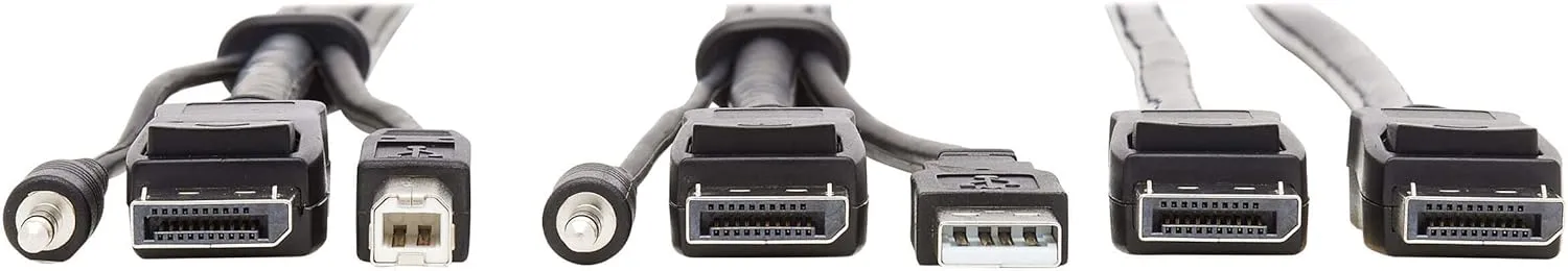 Tripp Lite Dual DisplayPort KVM Cable Kit 4K USB 3.5 mm Audio 3xM/3xM 6ft - 60 MB/s - Supports up to 3840 x 2160