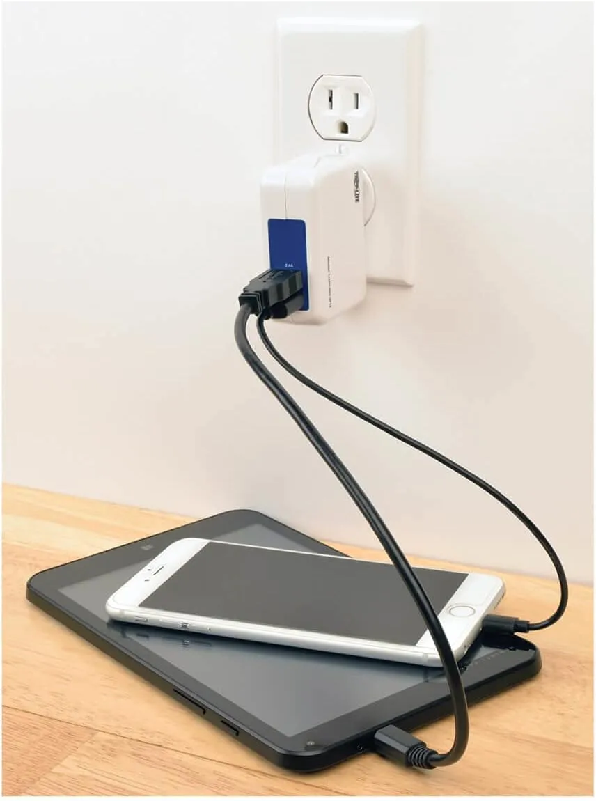 Tripp Lite Dual Port USB Wall / Travel Charger for Tablet & Mobile Devices 5V/3.4A/17W (U280-002-W12) 2-Port