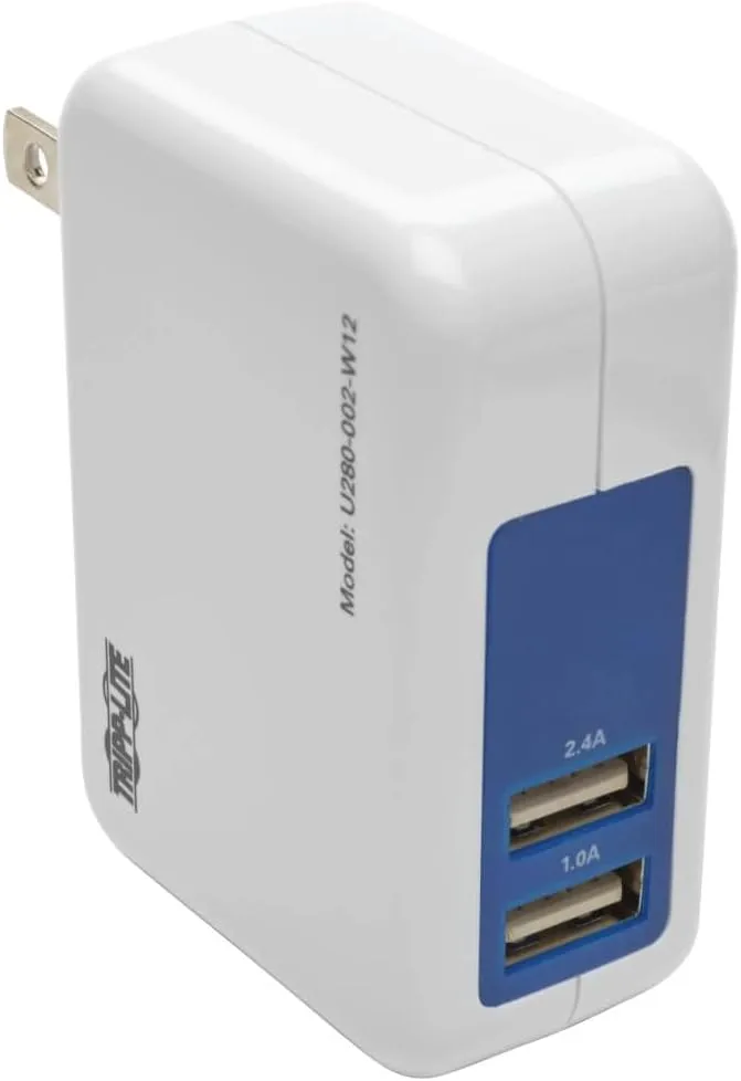 Tripp Lite Dual Port USB Wall / Travel Charger for Tablet & Mobile Devices 5V/3.4A/17W (U280-002-W12) 2-Port