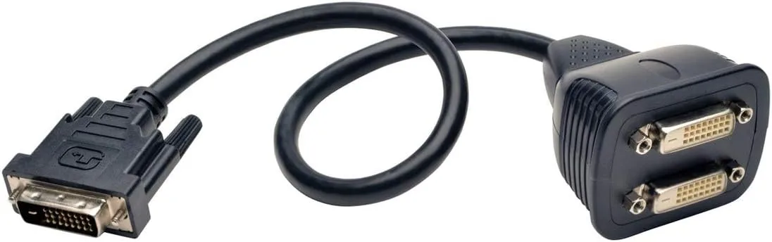 Tripp Lite DVI Y Splitter Cable, Digital Monitors (DVI-D M to 2x F), 1-ft. (P564-001)