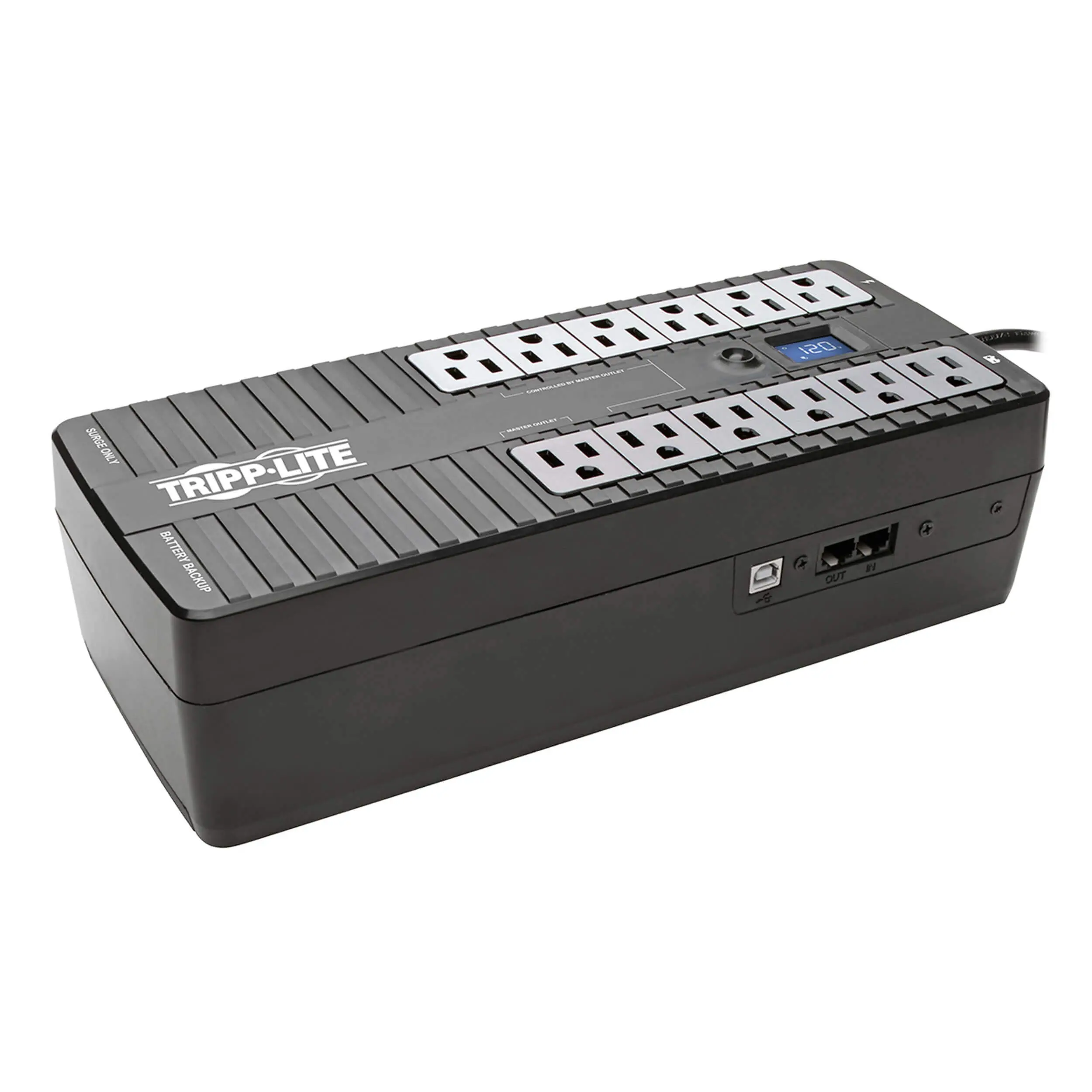 Tripp Lite ECO850LCD 850VA/425W UPS Battery Backup, 12-Outlets, LCD, USB, ENERGY STAR