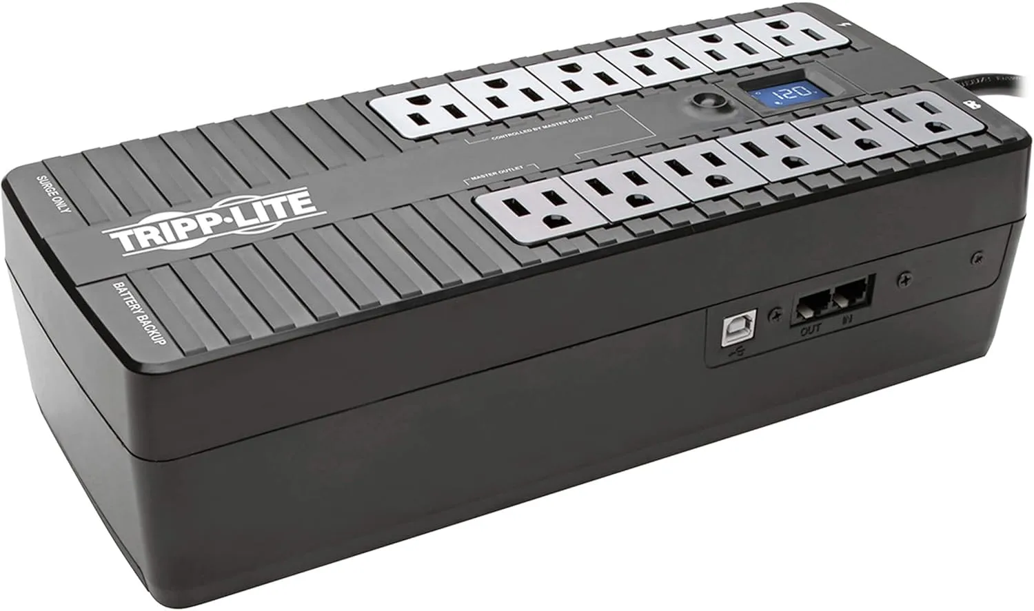 Tripp Lite ECO850LCD 850VA/425W UPS Battery Backup, 12-Outlets, LCD, USB, ENERGY STAR