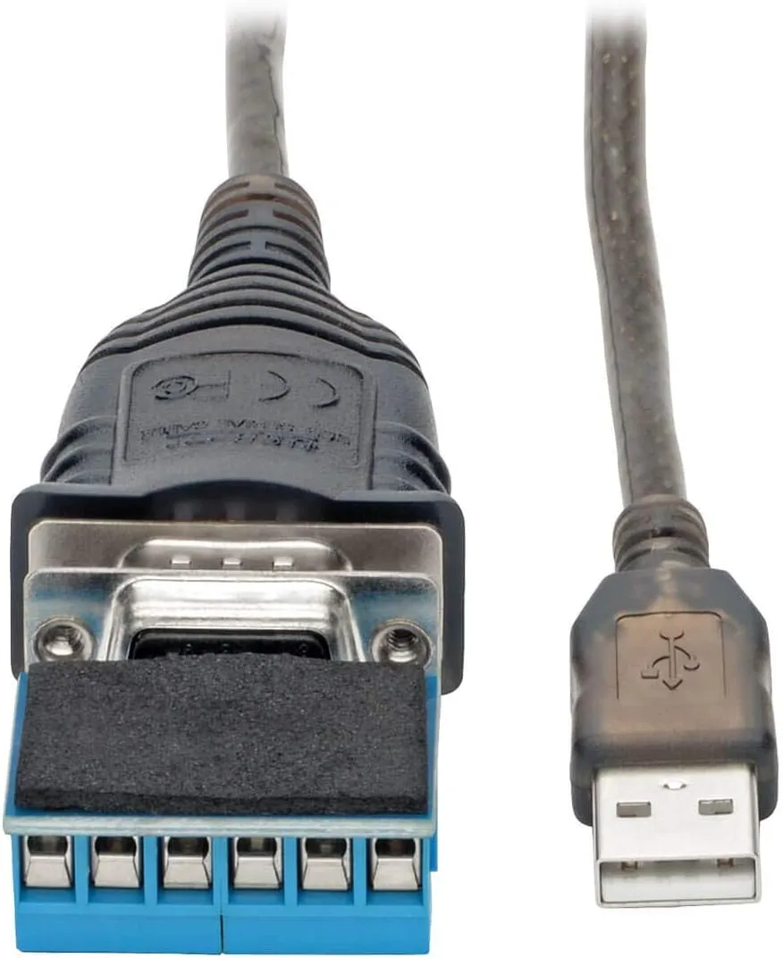 Tripp Lite USB to RS485/RS422 FTDI Serial Adapter Cable, COM Retention, USB-A to DB9 M/M, Compatible with Windows
