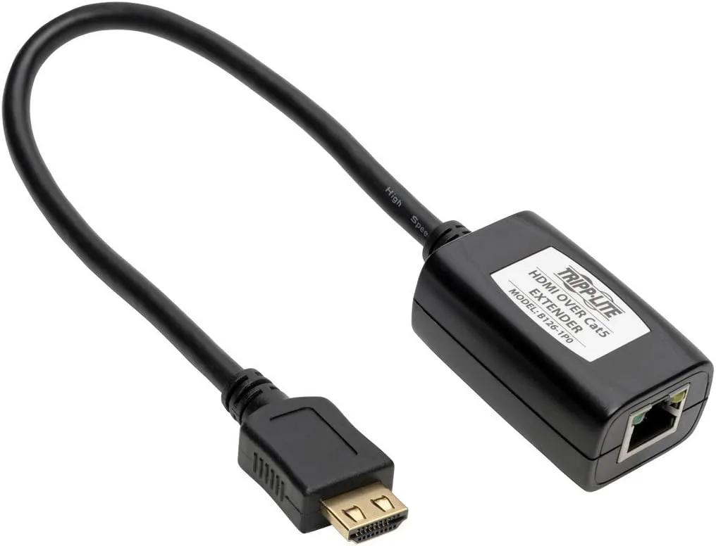 Tripp Lite HDMI Over Cat5 / Cat6 Extender, Receiver for Video and Audio 1920x1200 1080p at 60Hz (B126-1P0), Black, 100 Feet