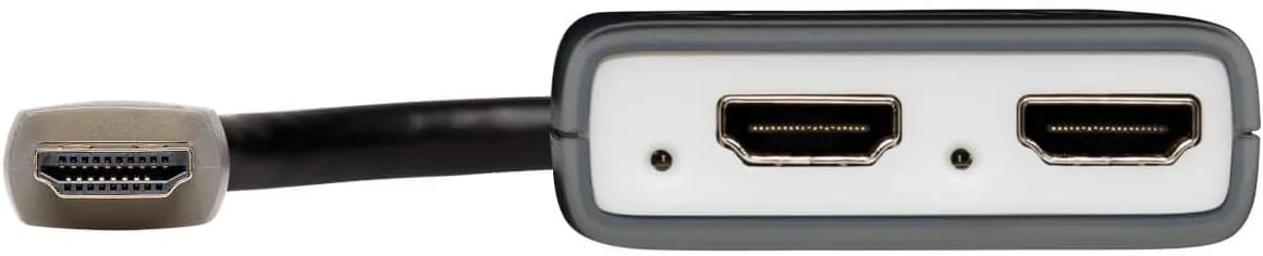 Tripp Lite HDMI Splitter, 2 Port with Built-in Cable USB Powered HDMI Splitter, 4K @ 60 Hz, 4:4:4, Multi-Resolution Support, HDR, HDCP 2.2, TAA (B118-002-HDR-V2), 15 Feet