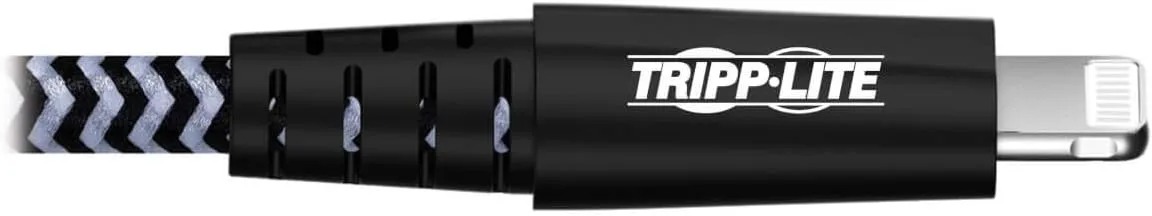 Tripp Lite Braided Lightning Cable – Lightning to USB Cable (M/Apple Certified Lightning Cable, Charge/Sync, 10 ft