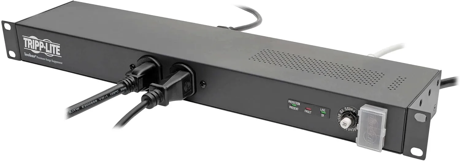 Tripp Lite Isobar 12 Outlet Network Server Surge Protector Power Strip, 15ft. Cord w/L5-20P Plug, 3840 Joules, 1U Rack-Mount