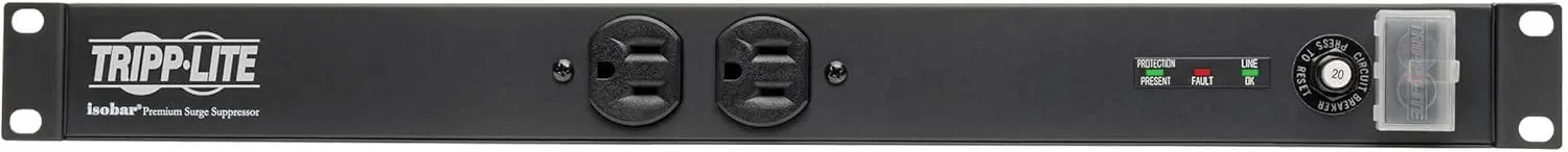 Tripp Lite Isobar 12 Outlet Network Server Surge Protector Power Strip, 15ft. Cord w/L5-20P Plug, 3840 Joules, 1U Rack-Mount