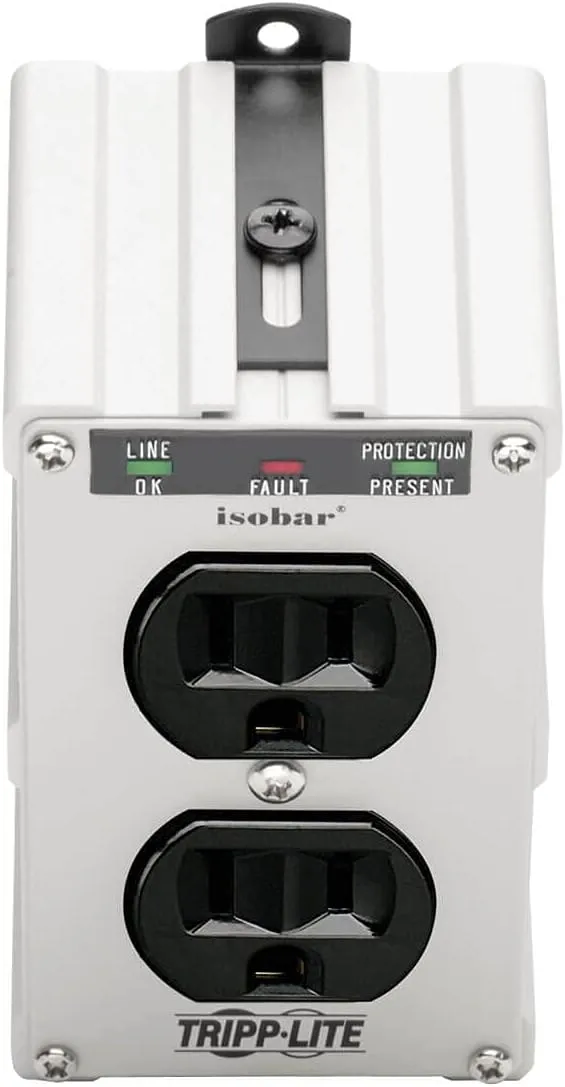 Tripp Lite Isobar ISOBLOK2-0 Heavy Duty Outlet Extender, Wall Power Strip Surge Protector, 2 Outlets, Direct Plug-in, White