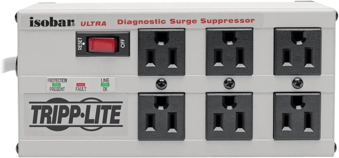 TRIPP LITE Isobar Series Surge Protector Power Strip, Metal, 3330 Joules, 6 ft Cord