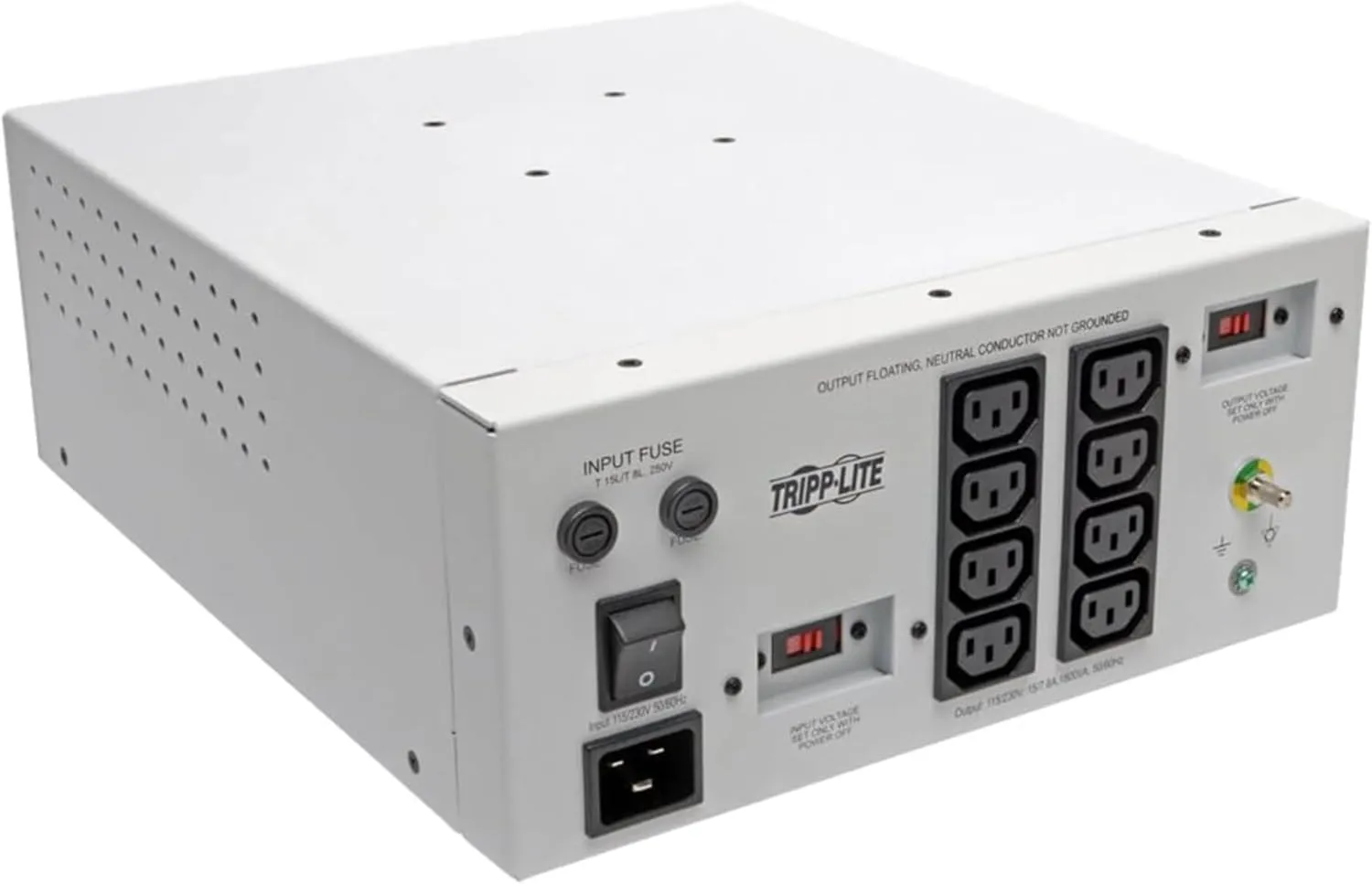 Eaton Tripp Lite Series Isolator Series Dual-Voltage 115/230V 1800W 60601-1 Medical-Grade Isolation Transformer, C20 Inlet