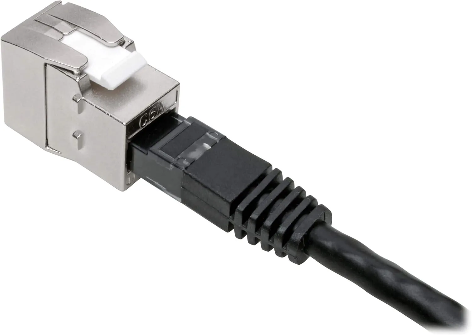 Tripp Lite RJ45 Keystone Jack, Cat6a/Cat6/Cat5e, RJ45 Connector, Shielded, Dust Cap, No Tools Required, PoE/PoE+ Compliant
