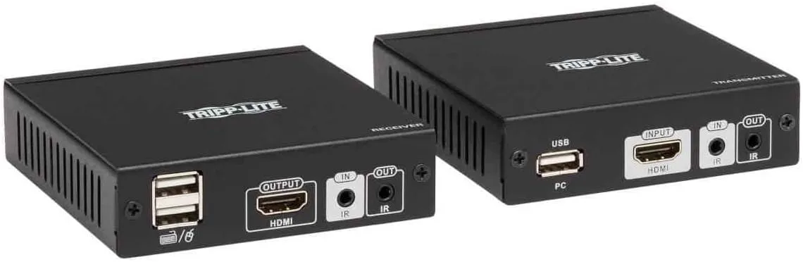 Tripp Lite HDMI HDBaseT KVM Console Extender Over Cat6, 4k HDMI Video Extender, 2 USB Ports, IR, 4K @ 30 Hz
