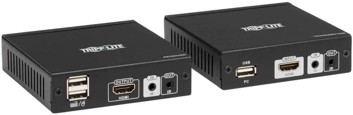 Tripp Lite HDMI HDBaseT KVM Console Extender Over Cat6, 4k HDMI Video Extender, 2 USB Ports, IR, 4K @ 30 Hz
