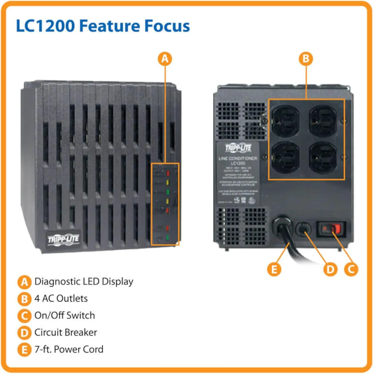 TRIPP LITE Line Conditioner with AVR and Surge Protection