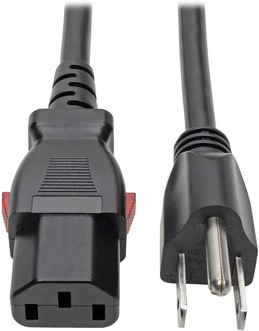 TRIPP LITE NEMA 5-15P to Locking C13 Power Cord, 18 AWG 10A/125V