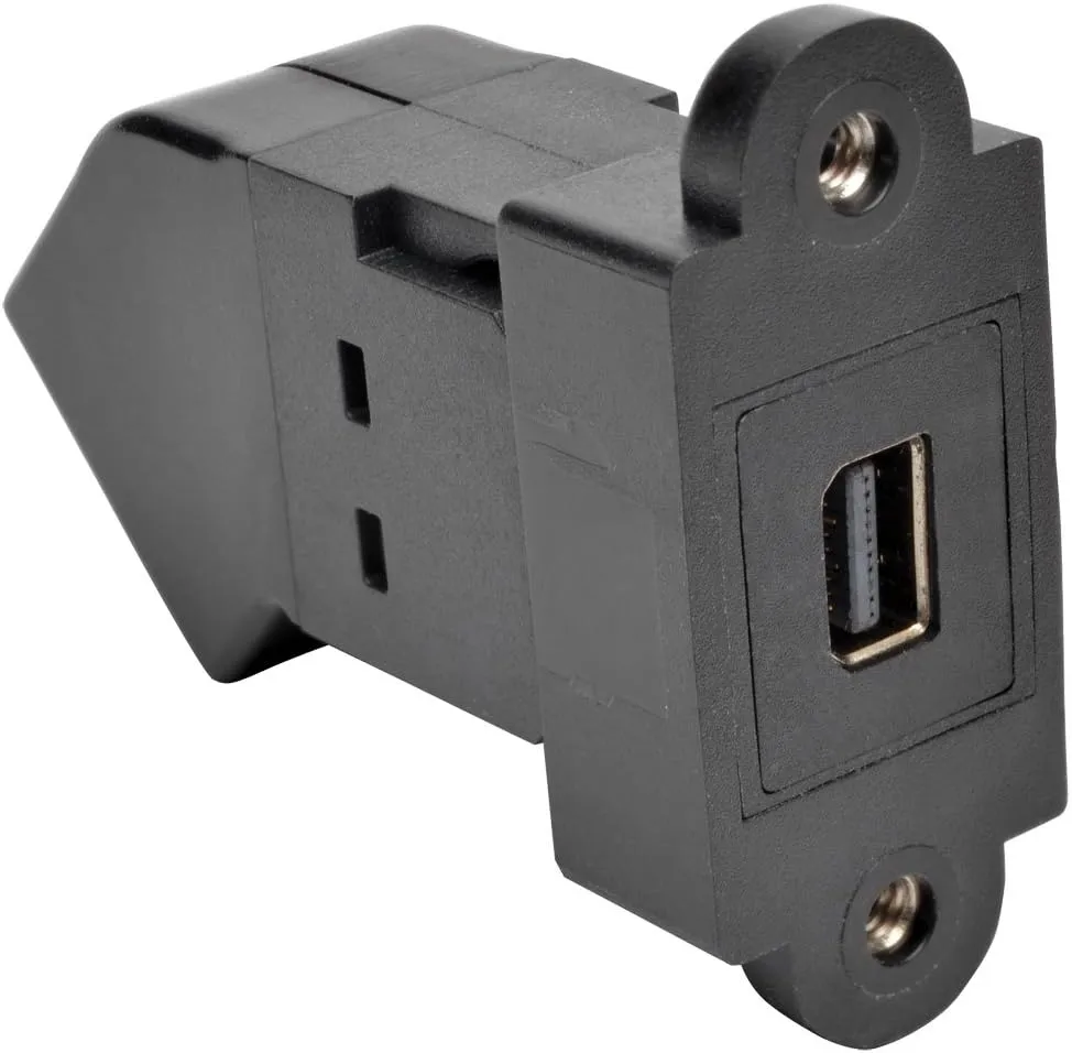 Tripp Lite Mini DisplayPort to DisplayPort Keystone/Panel Mount Angled Adapter (F/F), All-in-One, MDP to DP