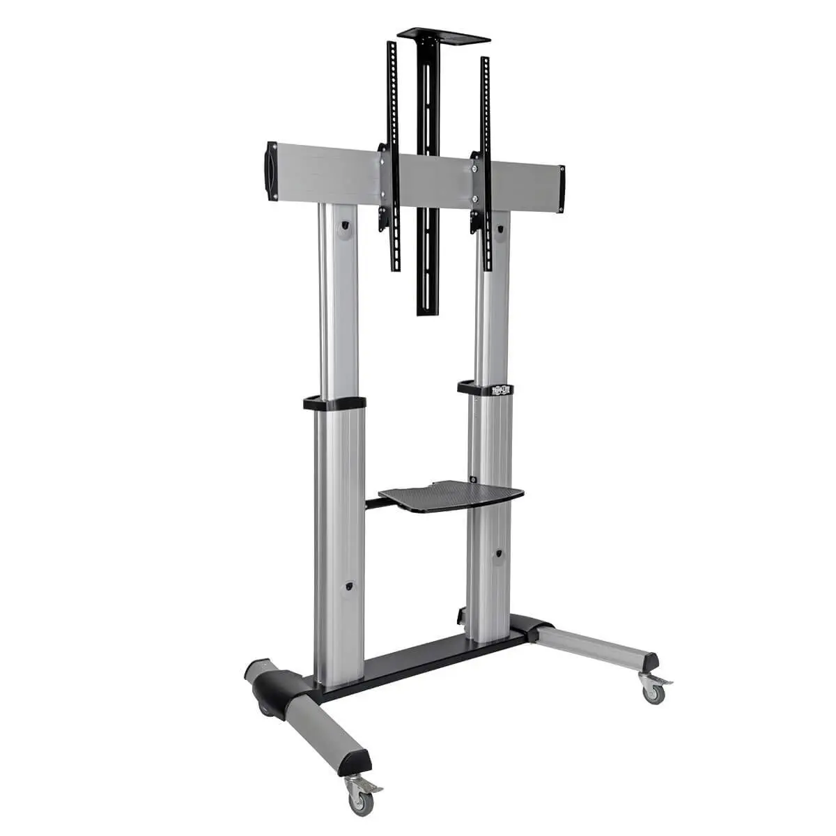 Tripp Lite Mobile TV Stand with Mount, for LED/OLED/LCD Flat Screen Monitors, 60” – 100” Televisions, Shelf & Locking Wheels