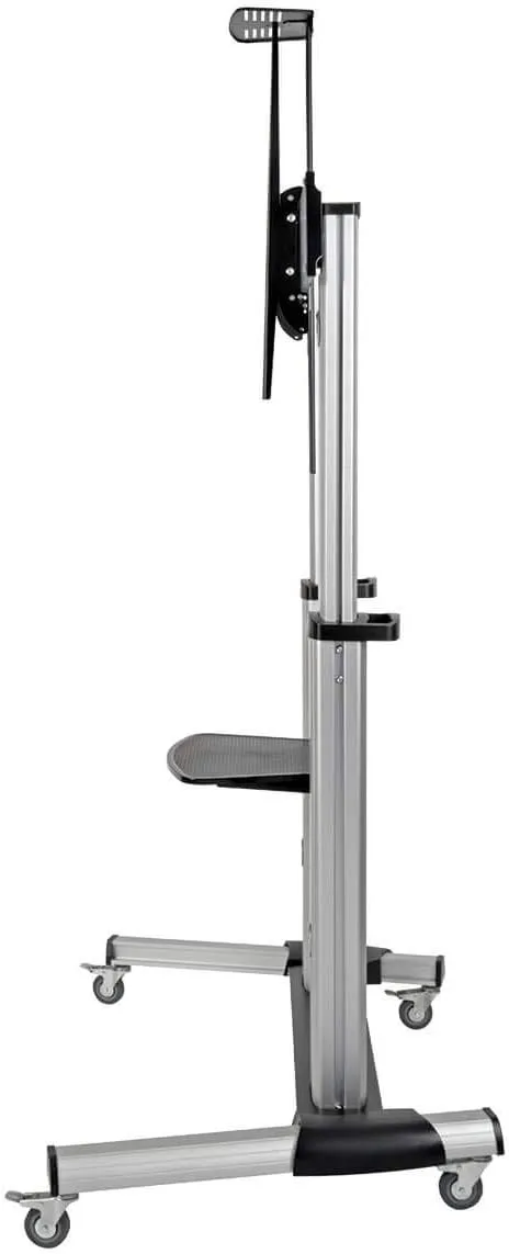Tripp Lite Mobile TV Stand with Mount, for LED/OLED/LCD Flat Screen Monitors, 60” – 100” Televisions, Shelf & Locking Wheels